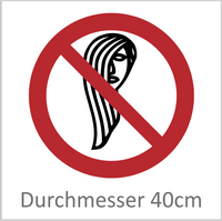 Bedienung mit langen Haaren verboten 40cm